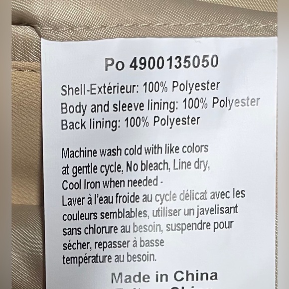 Michael Kors Men Modern Wind Resistant Overcoat Raincoat khaki Beige 44R New NWT - Picture 6 of 7